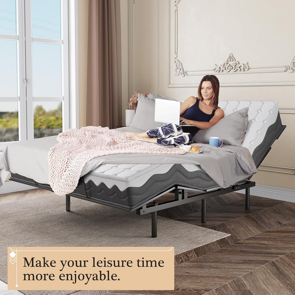 Adjustable Bed Frame with Wireless Remote and Zero Gravity Queen Size T266361