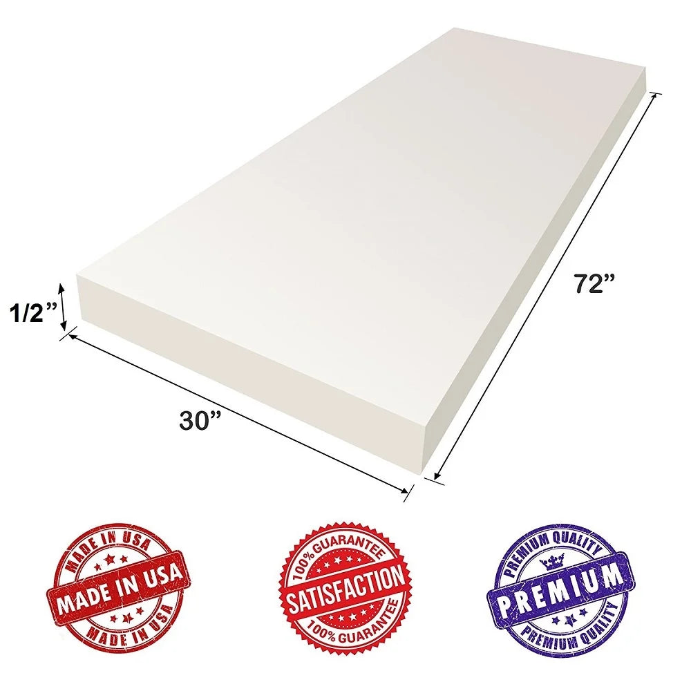 Visco Cool Gel Memory Foam Sheet 1/2"Hx30"Wx72"L X4160