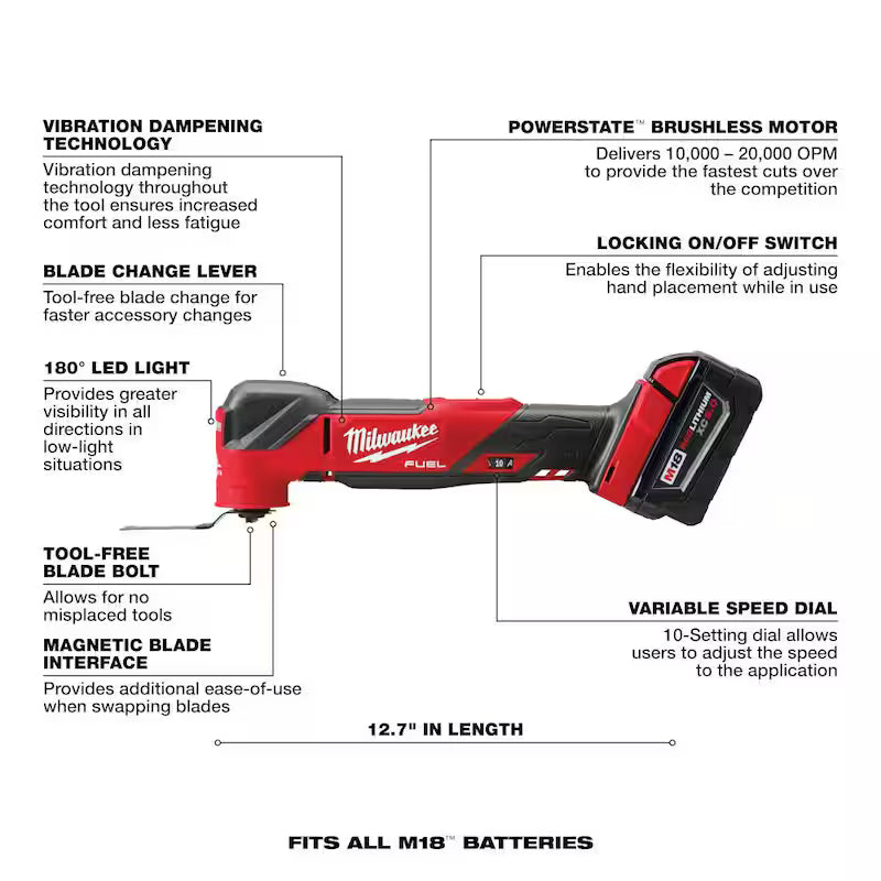 18V Cordless Brushless Oscillating Multi-Tool Kit with Hammer Drill Z55686