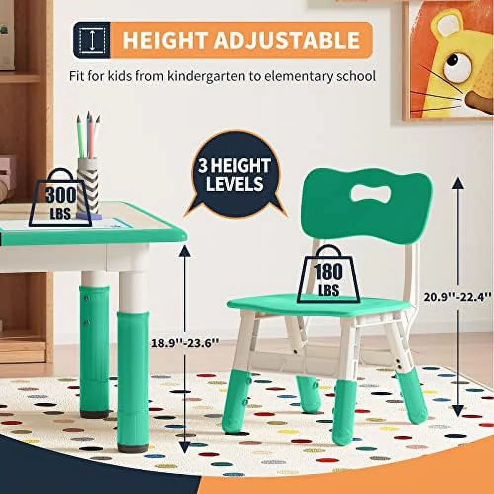 Height Adjustable Toddler Table and 4 Chairs Set R6264