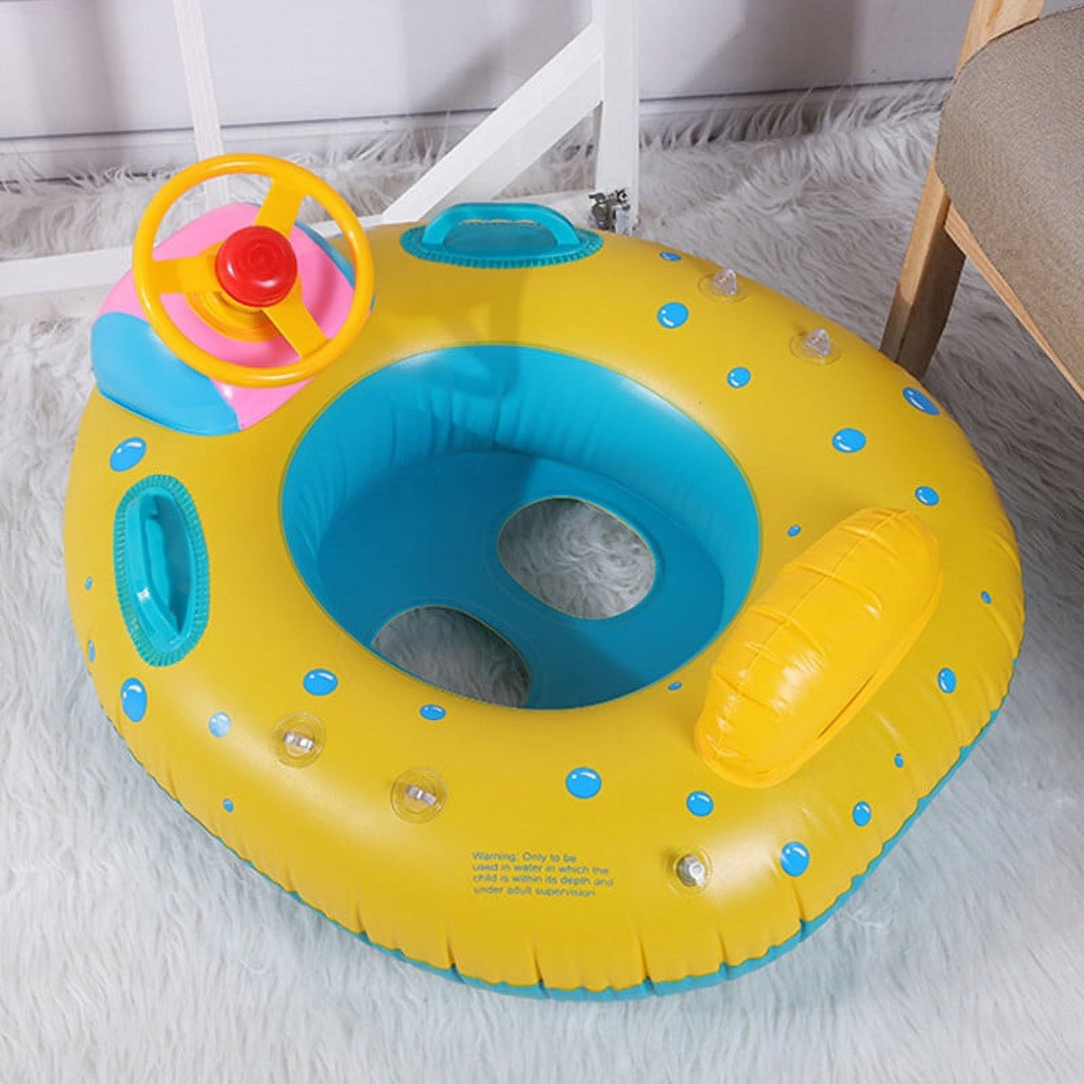 Inflatable Swimming Float Seat with Steering Wheel I3897
