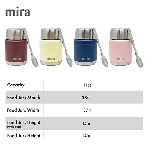 15 oz Insulated Stainless Steel Food Jar with Spoon, Pink H93684