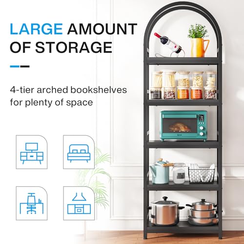 4-Tier Open Bookshelf with Metal Frame W714