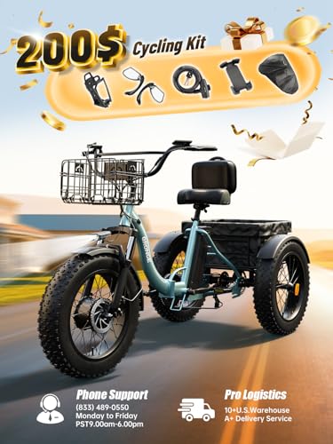 Electric Trike 20" Fat Tire 3 Wheel Folding Electric Tricycle I502