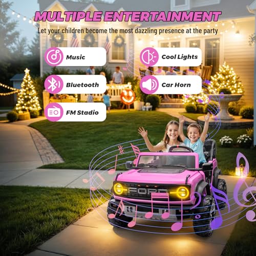 2 Seater Ride On Car, 24v Electric Power Ride On Truck Toy with Remote Control, Blue V72185