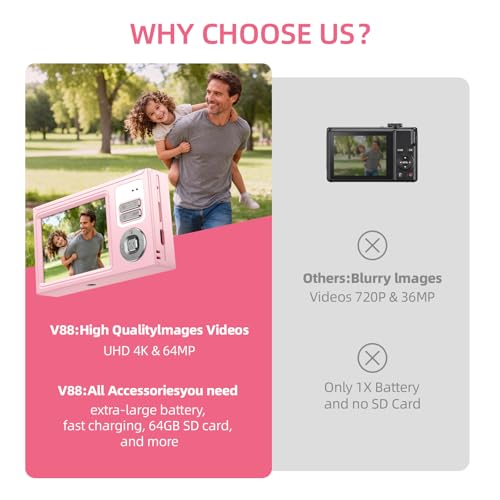 64MP 4K Digital Camera with 2.8" IPS Screen and 16X Zoom U6469