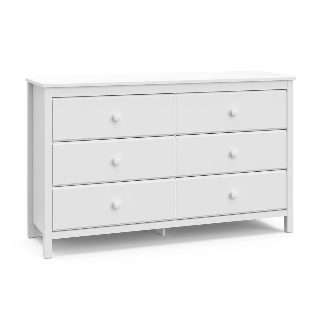 White 6 Drawer Double Dresser N15405