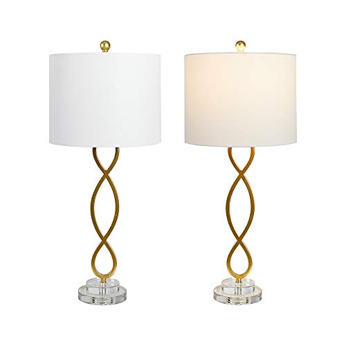 30" Brass Gold Table Lamps Set of 2 E42936