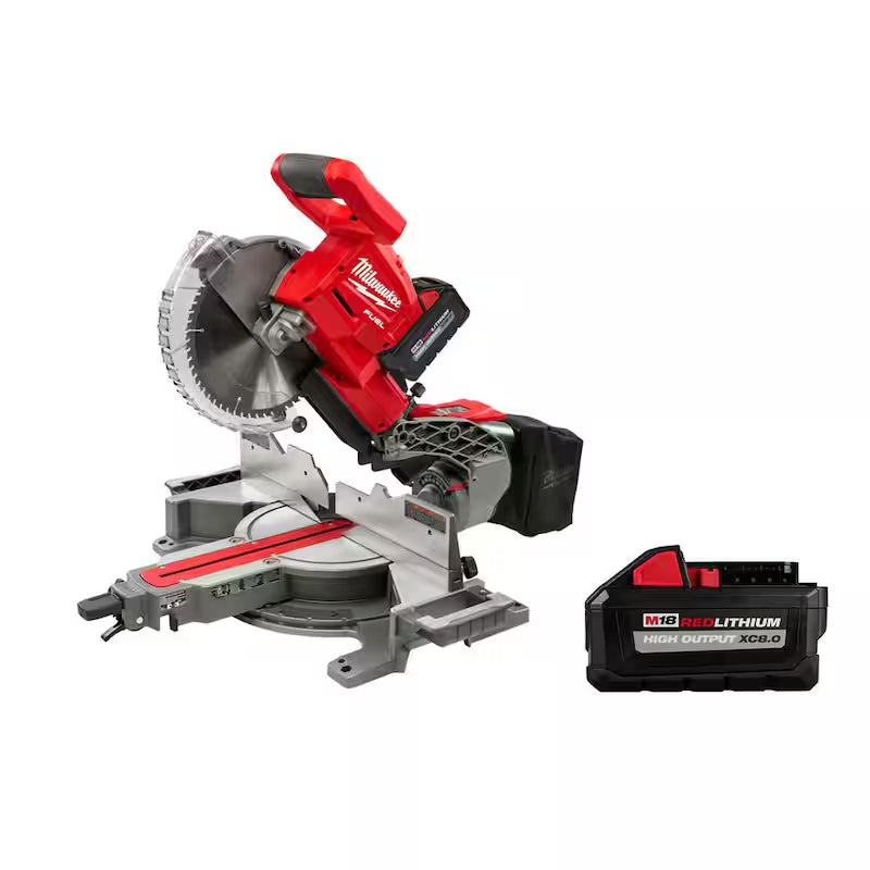 18V Cordless Dual Bevel Sliding Compound Miter Saw Kit with 8.0 Ah Batteries D204