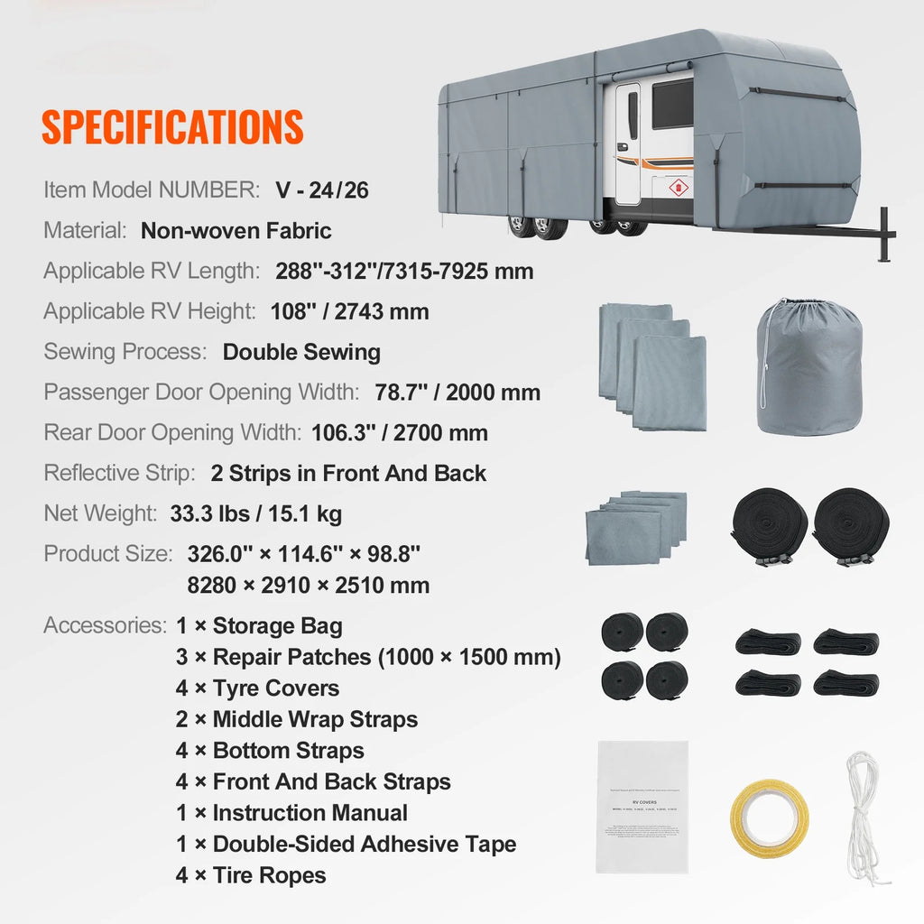 24'-26' Class A Motorhome RV Cover I6321