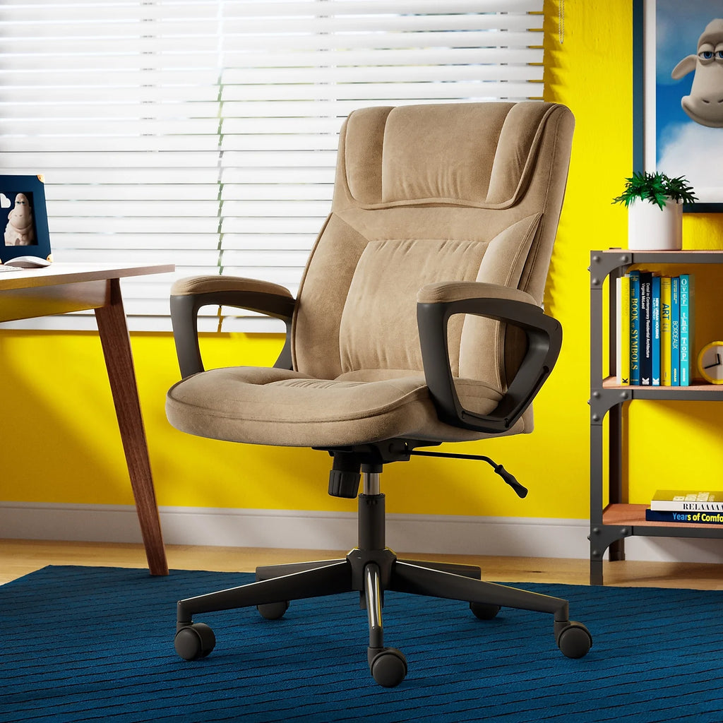 Light Beige Microfiber Executive Office Chair M2831
