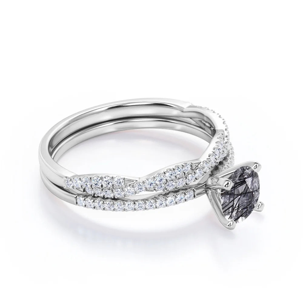 18K White Gold Plated Bridal Set O3651