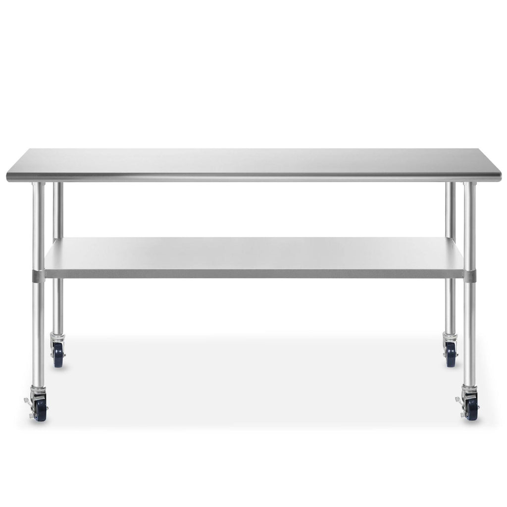 Stainless Steel Kitchen Prep & Work Table with 4 Casters J60359