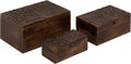 Wood Carved Box Set of 3 Z350