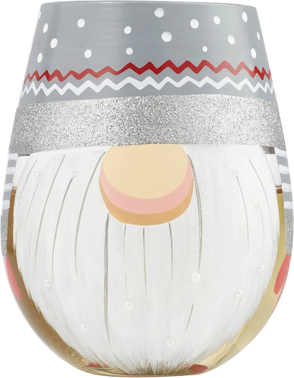 Sweet Gnome Hand-Painted Artisan Stemless Wine Glass, 20 Ounce, Multicolor Z170265
