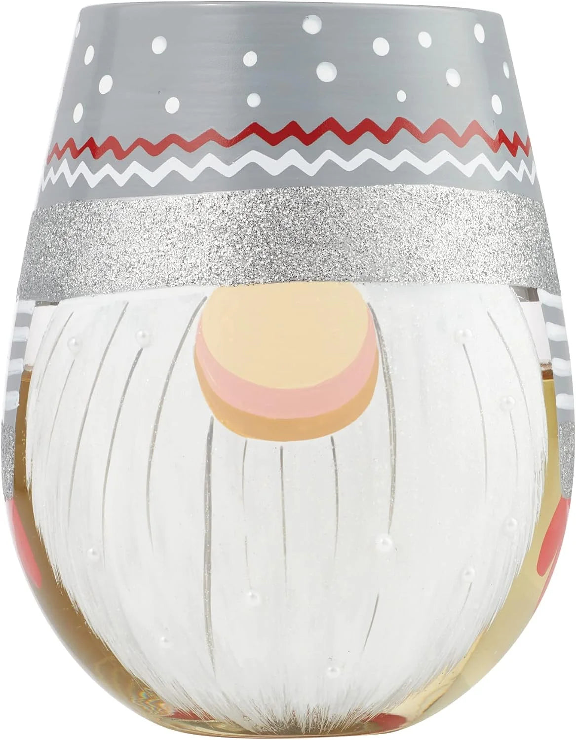 Sweet Gnome Hand-Painted Artisan Stemless Wine Glass, 20 Ounce, Multicolor Z170265