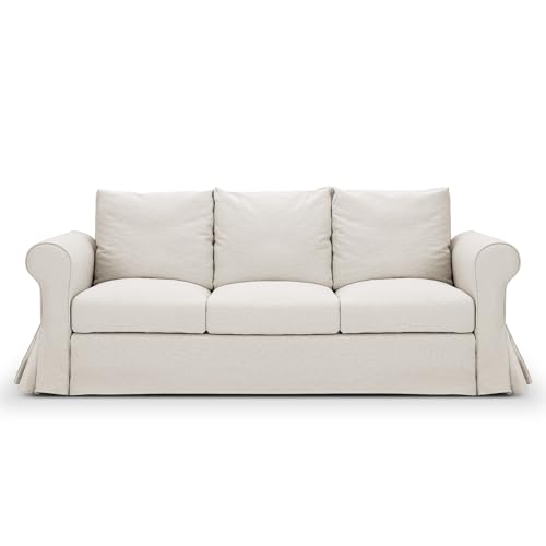 89" White Slip Covered Sofa with Extra Deep Seat J8793