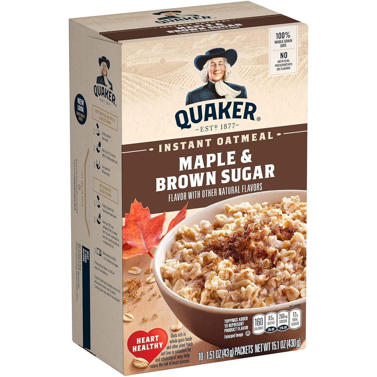 Maple Brown Sugar Instant Oatmeal 10 Ct L538