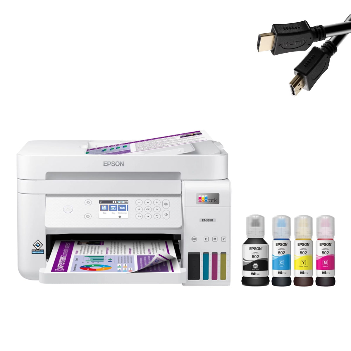White All-in-One Inkjet Printer with Scanner, Copier V4640