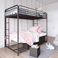 Twin/Twin Bunk Bed with Storage Bins, Black I638571