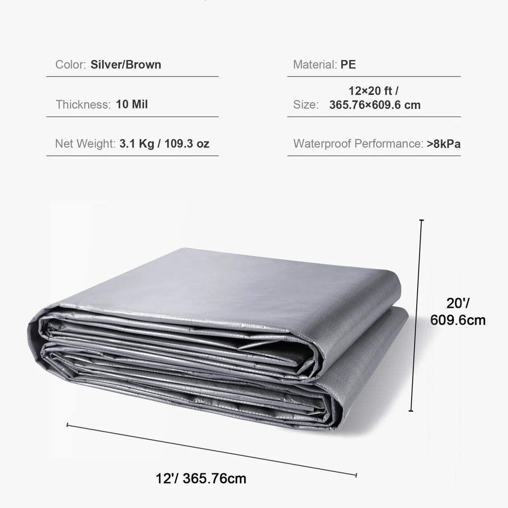 12 x 20 ft Heavy Duty Waterproof Plastic Tarp O37561