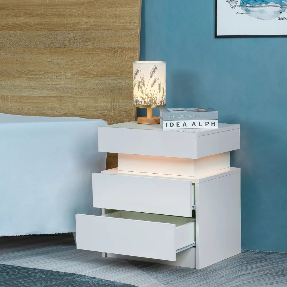 LED Nightstand with 2 Drawers I6560