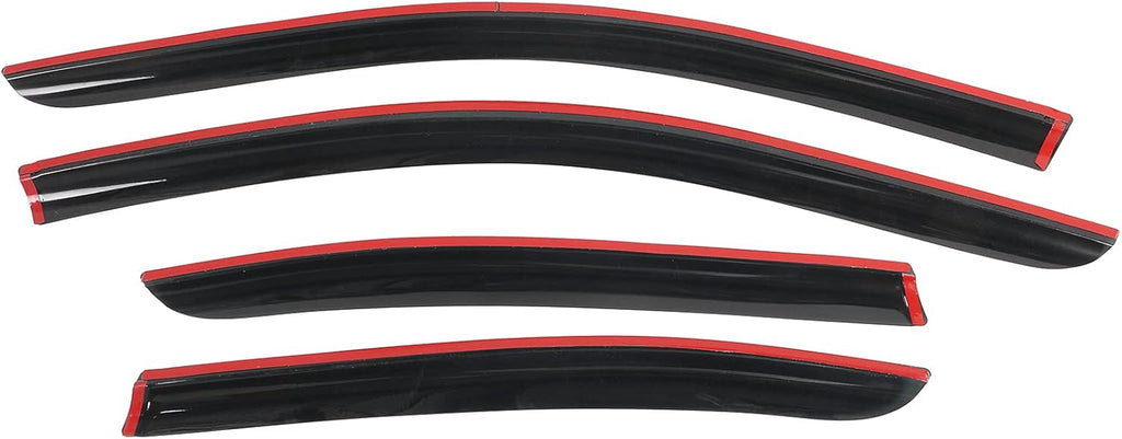 Slim Style Dark Smoke Tint Acrylic Rain Guard Wind Vent Air Deflector, Pack of 2 U34410