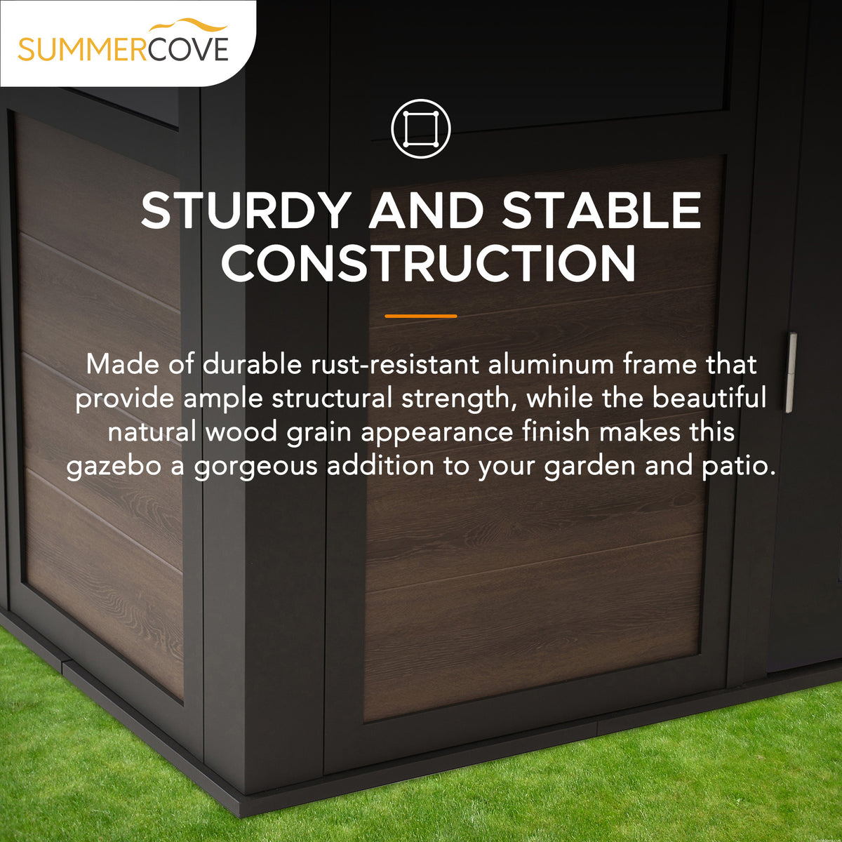 Black Hardtop Outdoor Aluminum Sunroom D998