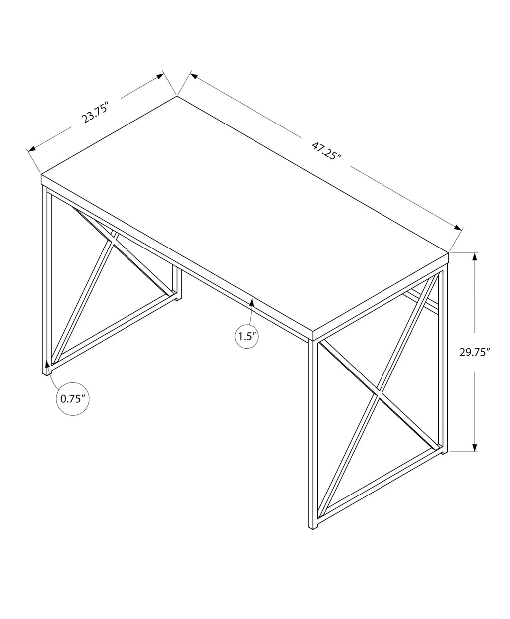 Glossy White Laminate Computer Desk R208124