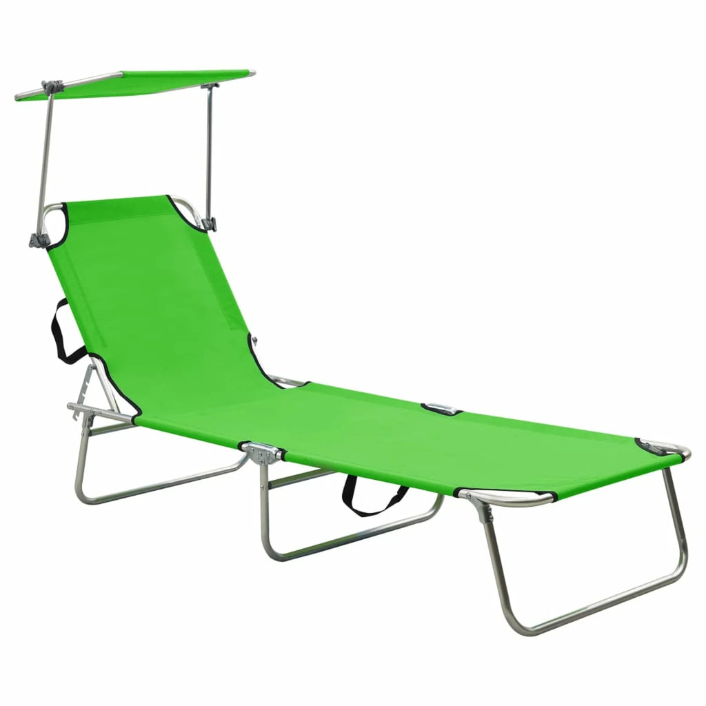Green Foldable Outdoor Lounge Chaise Chair T186