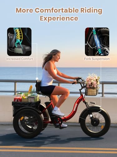 Electric Trike 20" Fat Tire 3 Wheel Folding Electric Tricycle I502
