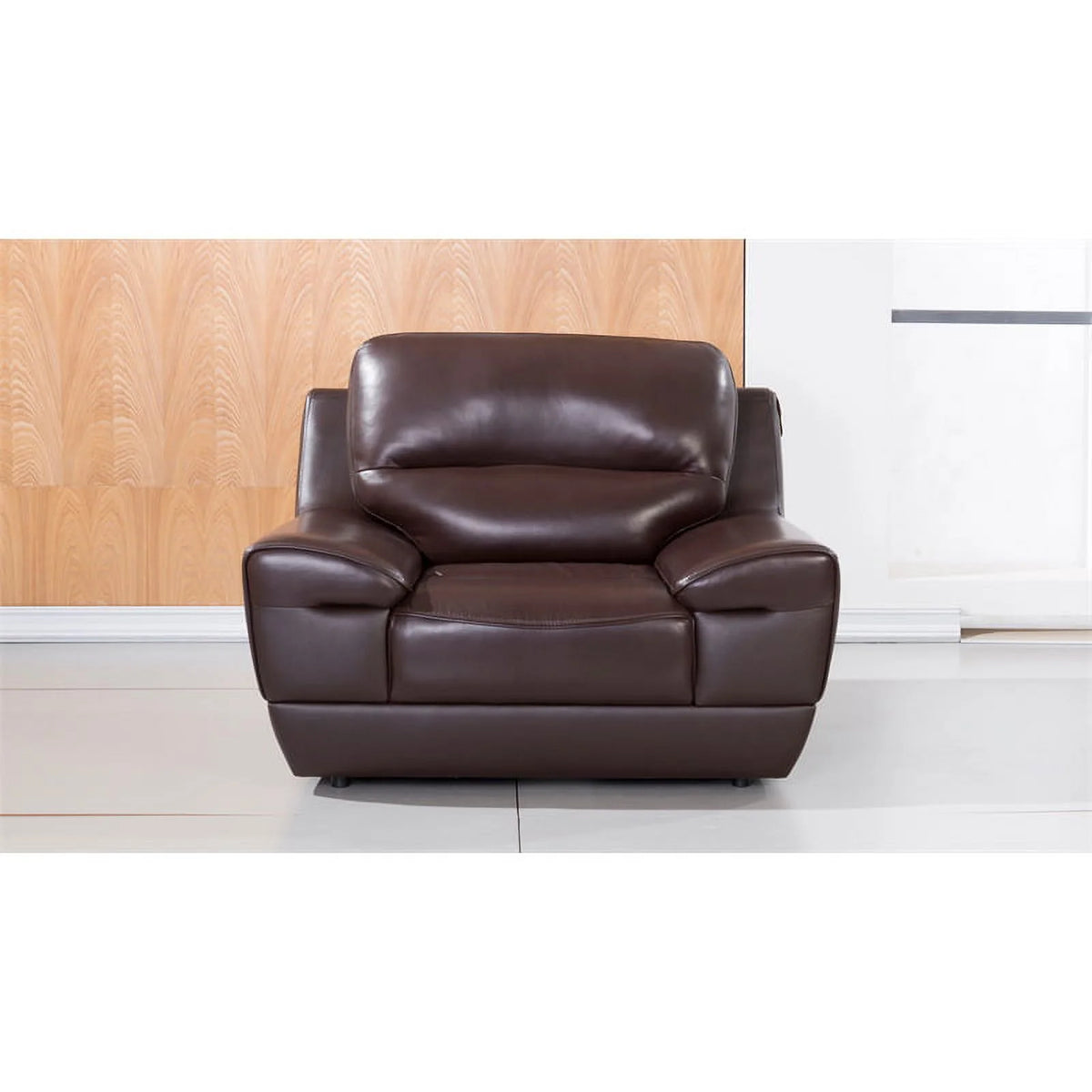 Dark Brown Italian Leather Chair E61624