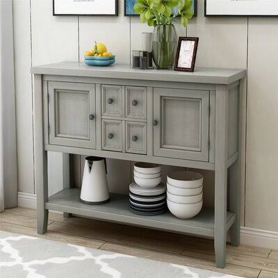 Antique Gray Buffet Sideboard Console Table S9102