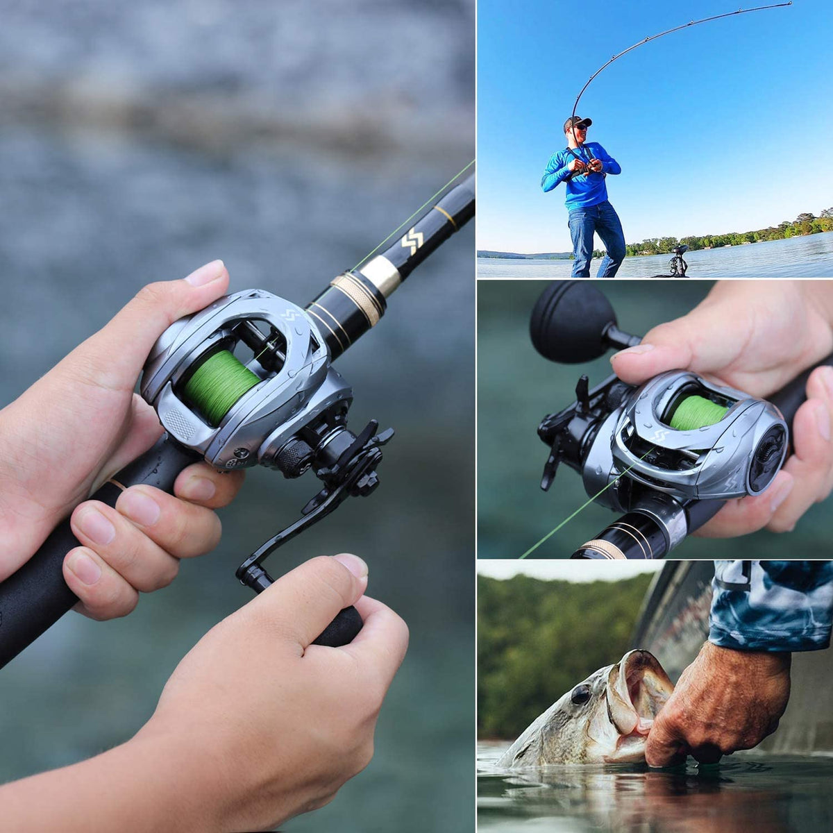 Baitcasting Fishing Reel with 9+1 Ball Bearings, Gear Ratio 8.0:1 Y300663