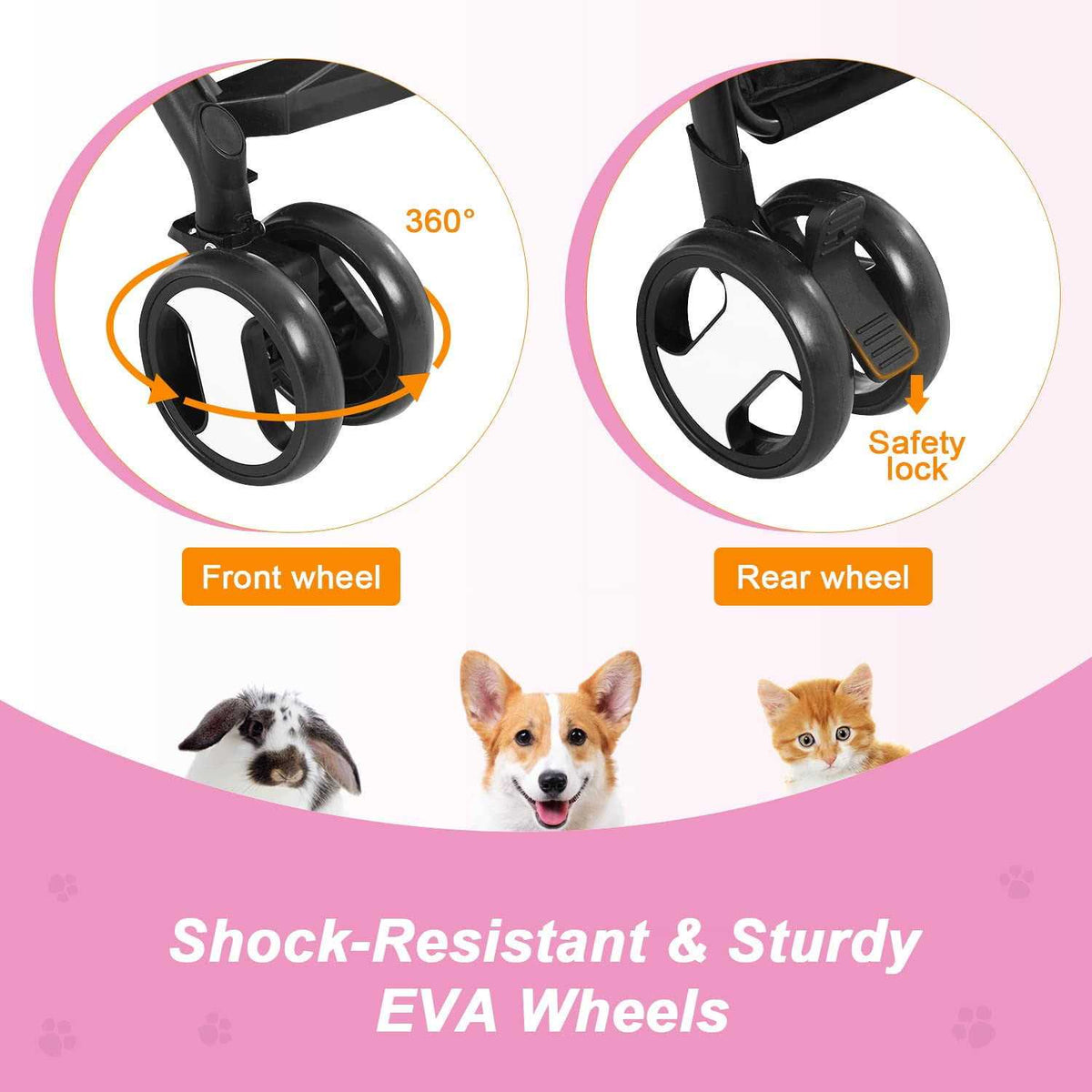 3-in-1 Pet Stroller with Detachable Carrier & Cup Holder C354