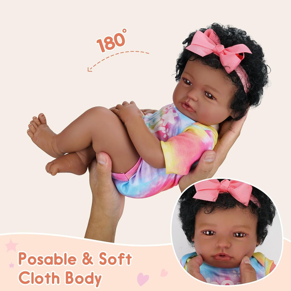 20 Inch Cloth Body Brown Eyes Reborn Baby Doll E328