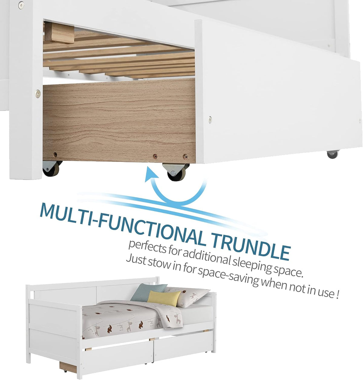 Twin White Daybed Frame with 2 Storage Drawers L223838