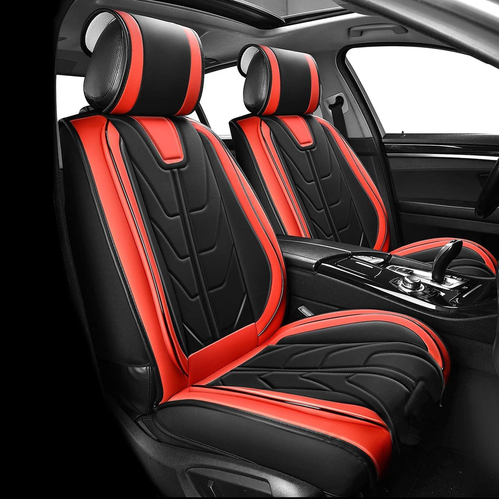 Black+Gray Leather Car Seat Cover O93275