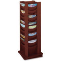 48-Pocket Solid Wood Rotating Display Literature Rack B9258