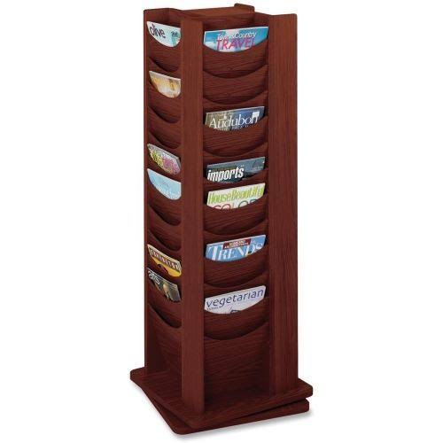 48-Pocket Solid Wood Rotating Display Literature Rack B9258