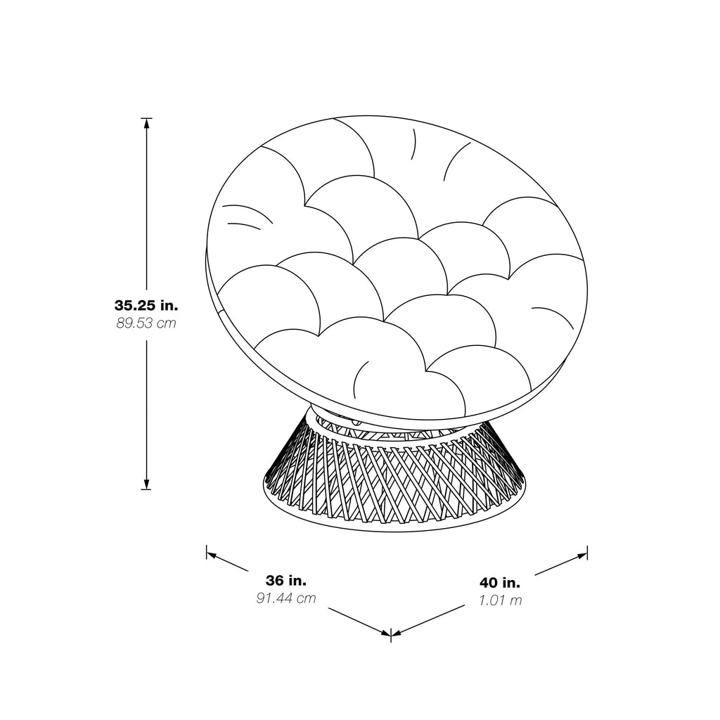Brown Papasan Chair with Round Cushion M174367