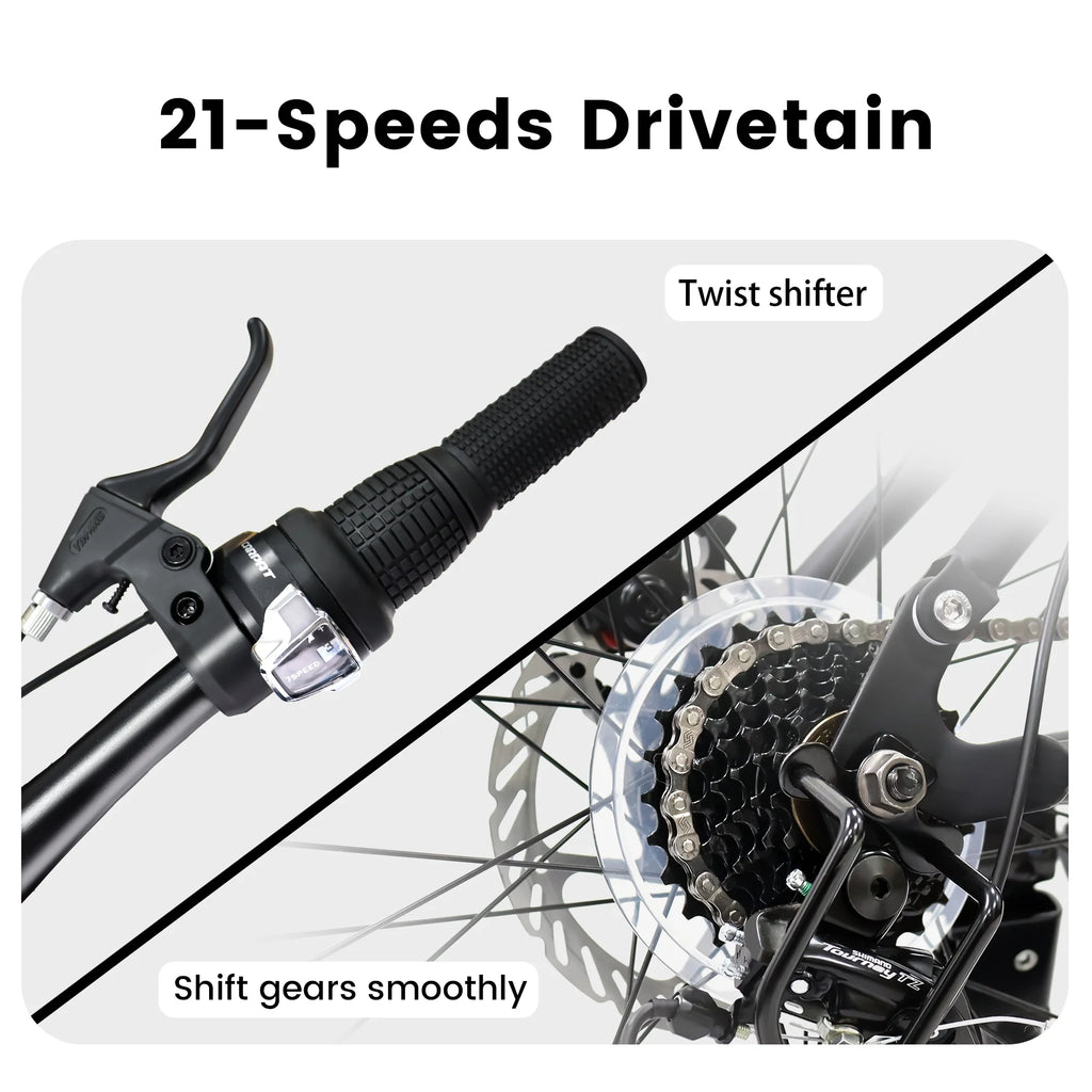 24 inch 21 Speeds High-Carbon Steel Frame Mountain Bike A806034