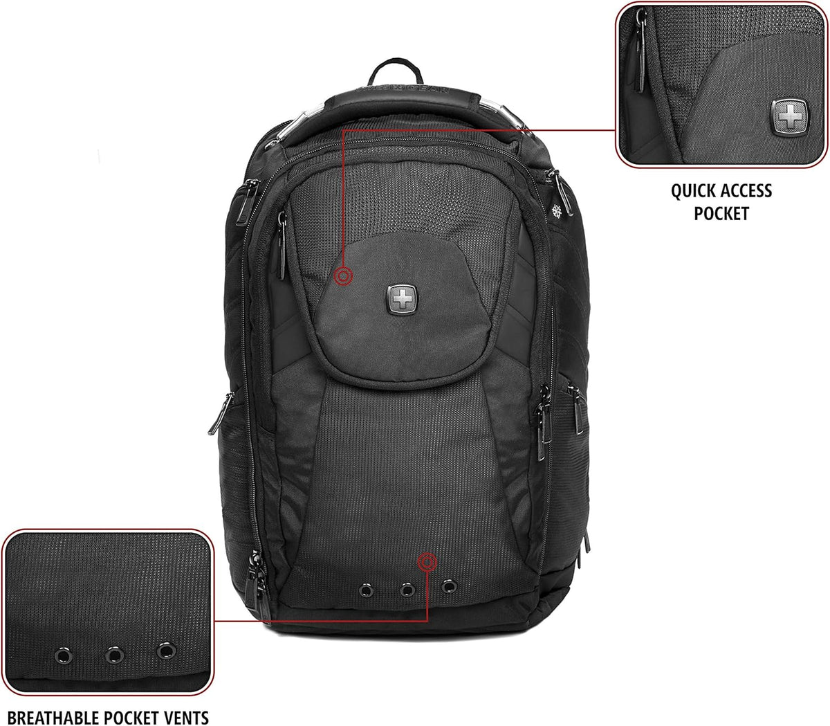 Black 17-Inch Laptop Backpack E661824