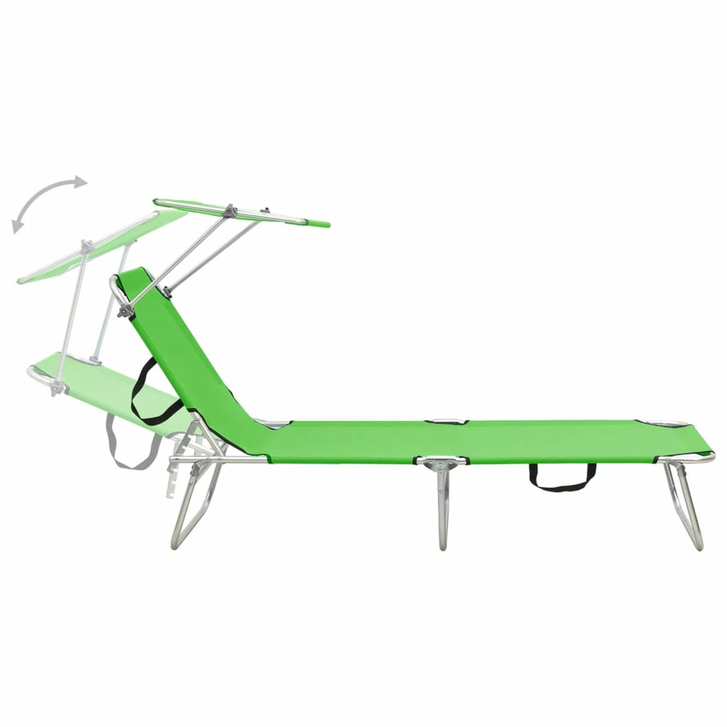 Green Foldable Outdoor Lounge Chaise Chair T186