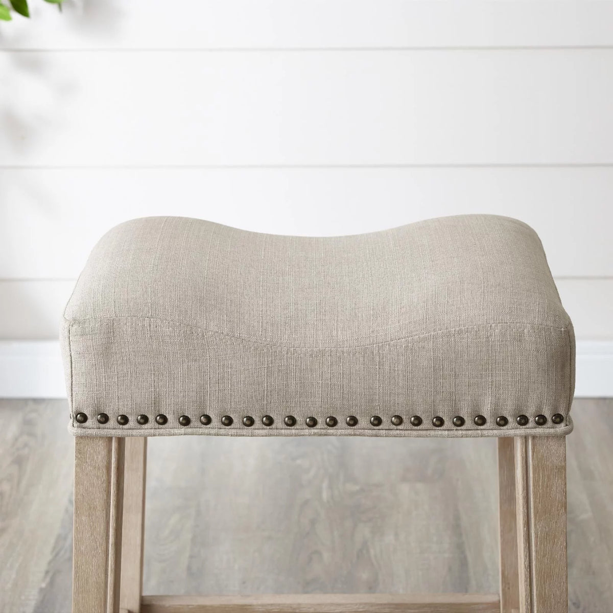 Gray Fabric Saddle Stool Set of 2 H4382