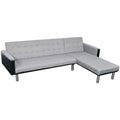 L-shaped Sofa Bed Fabric Black and Gray S649610