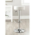 White Swivel Adjustable Height Bar Stool W526161