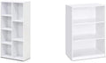 White 7-Cube Reversible Open Shelf and 3-Tier Adjustable Shelf Bookcase K881