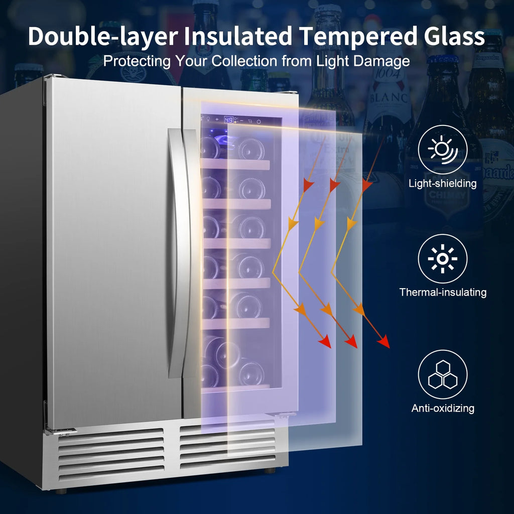 18 Bottle 57 Can Wine and Beverage Refrigerator D698