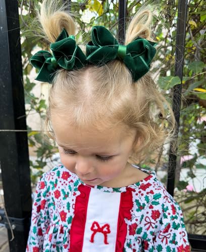Classic Velvet Hair Bow on No-Slip Hair Clip, Satin Lining, Mini, Cardinal I79697